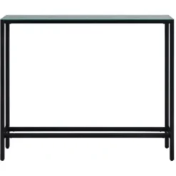 Console Tables-Kirkland's Home Metal Mirrored Top Slim Console Table Black