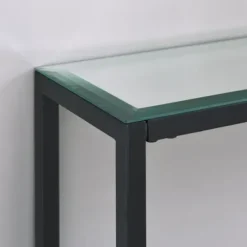 Console Tables-Kirkland's Home Metal Mirrored Top Slim Console Table Black