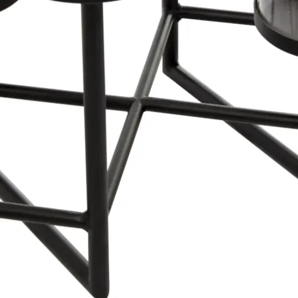 Candle Holders-Kirkland's Home Metal Multi Level Candelabra Runner Black