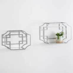 Shelves-Kirkland's Home Metal Nesting Wall Shelves, Set Of 2 Silver