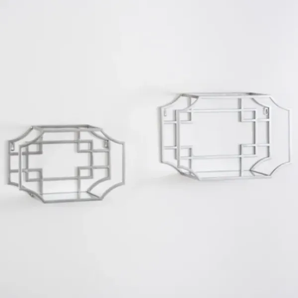 Shelves-Kirkland's Home Metal Nesting Wall Shelves, Set Of 2 Silver