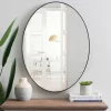 Framed Mirrors-Kirkland's Home Metal Oval Wall Mirror Black