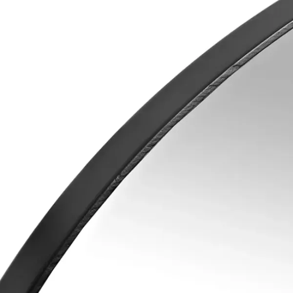 Framed Mirrors-Kirkland's Home Metal Oval Wall Mirror Black