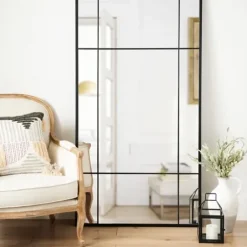 Full Length & Floor Mirrors-Kirkland's Home Metal Paned Camden Leaner Mirror