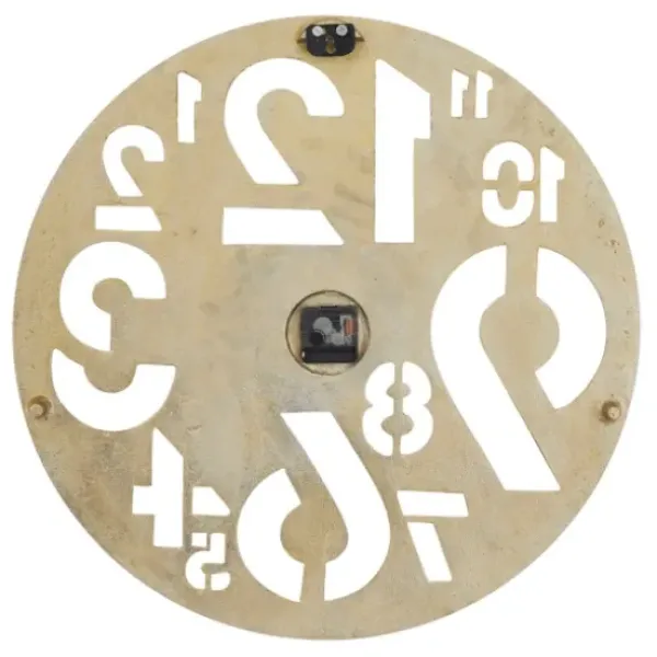 Clocks-Kirkland's Home Metal Round Frame Cutout Numerals Clock Gold