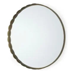 Decorative Mirrors-Kirkland's Home Metal Scallop Edge Adelaide Wall Mirror Gold