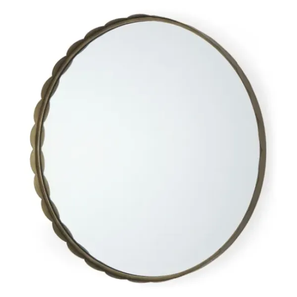 Decorative Mirrors-Kirkland's Home Metal Scallop Edge Adelaide Wall Mirror Gold