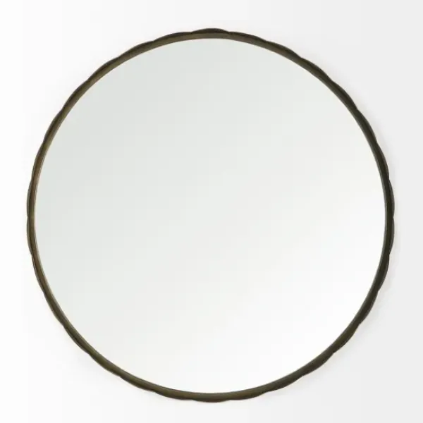 Decorative Mirrors-Kirkland's Home Metal Scallop Edge Adelaide Wall Mirror Gold