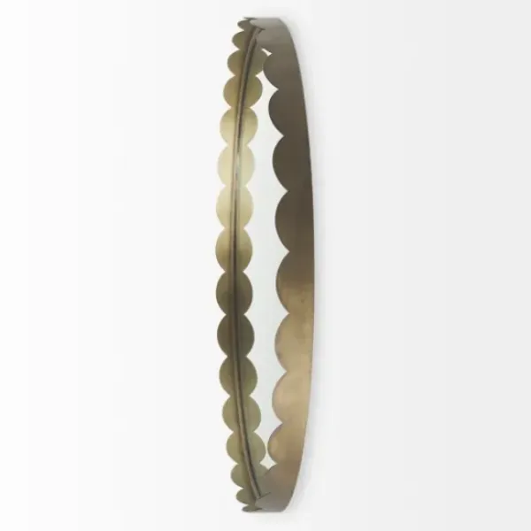 Decorative Mirrors-Kirkland's Home Metal Scallop Edge Adelaide Wall Mirror Gold