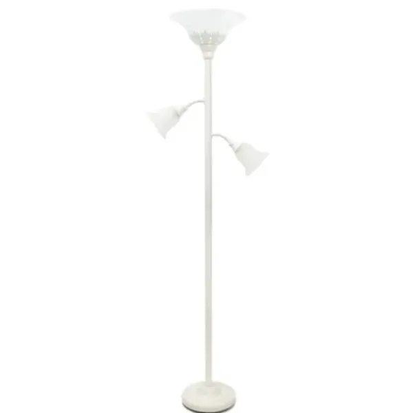 Floor Lamps-Kirkland's Home Metal 3-Scallop Glass Floor Lamp White