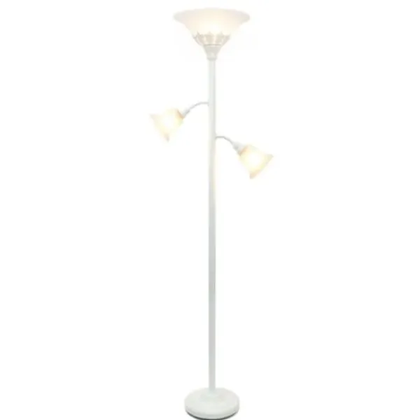 Floor Lamps-Kirkland's Home Metal 3-Scallop Glass Floor Lamp White