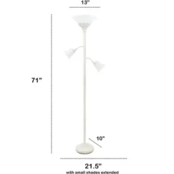 Floor Lamps-Kirkland's Home Metal 3-Scallop Glass Floor Lamp White