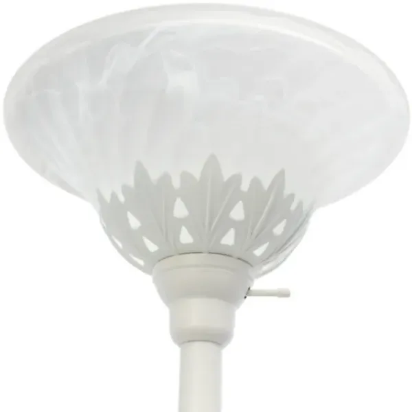 Floor Lamps-Kirkland's Home Metal 3-Scallop Glass Floor Lamp White