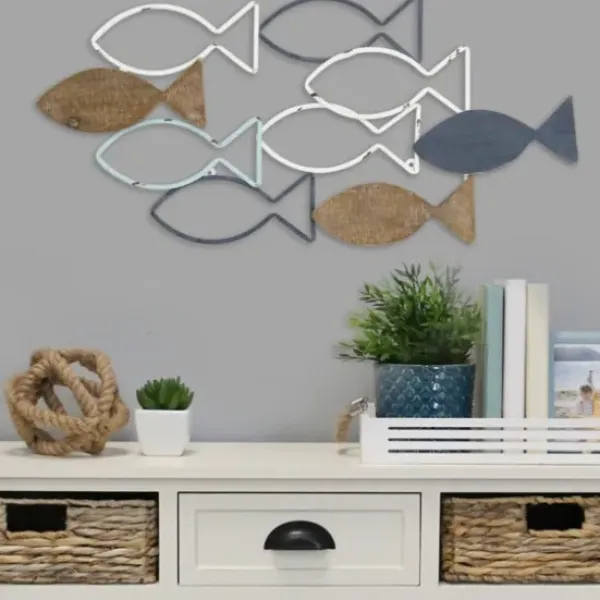 Wall Plaques-Kirkland's Home Metal School Of Fish Wall Plaque Multi