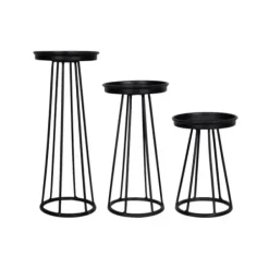 Candle Holders-Kirkland's Home Metal Soho Candle Holders, Set Of 3 Black
