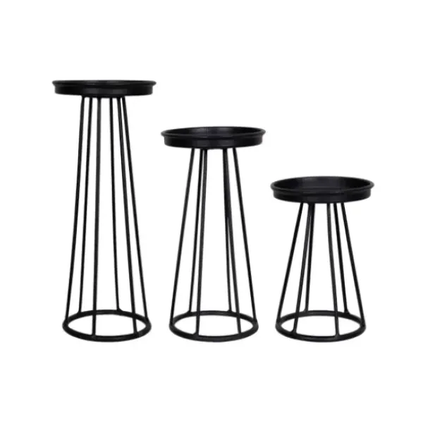 Candle Holders-Kirkland's Home Metal Soho Candle Holders, Set Of 3 Black