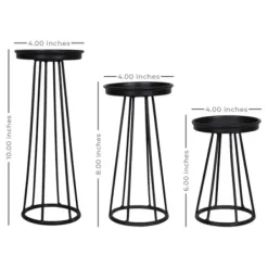 Candle Holders-Kirkland's Home Metal Soho Candle Holders, Set Of 3 Black