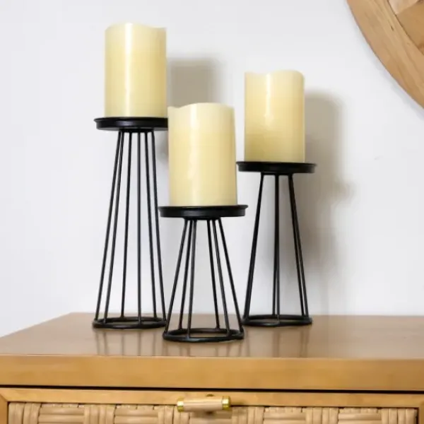 Candle Holders-Kirkland's Home Metal Soho Candle Holders, Set Of 3 Black