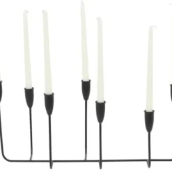 Candle Holders-Kirkland's Home Metal Taper Candle Holder Runner Black