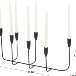 Candle Holders-Kirkland's Home Metal Taper Candle Holder Runner Black