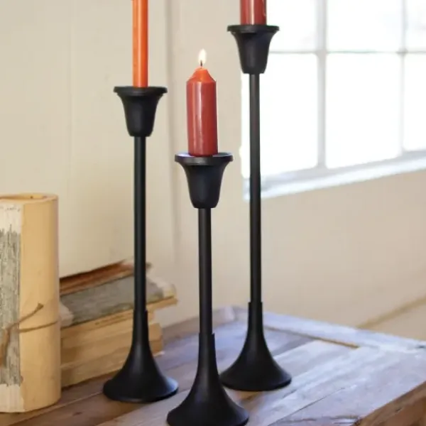 Candle Holders-Kirkland's Home Metal Taper Candle Holders, Set Of 3 Black