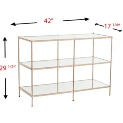 Console Tables-Kirkland's Home Metal 3-Tier Mirrored Console Table Gold