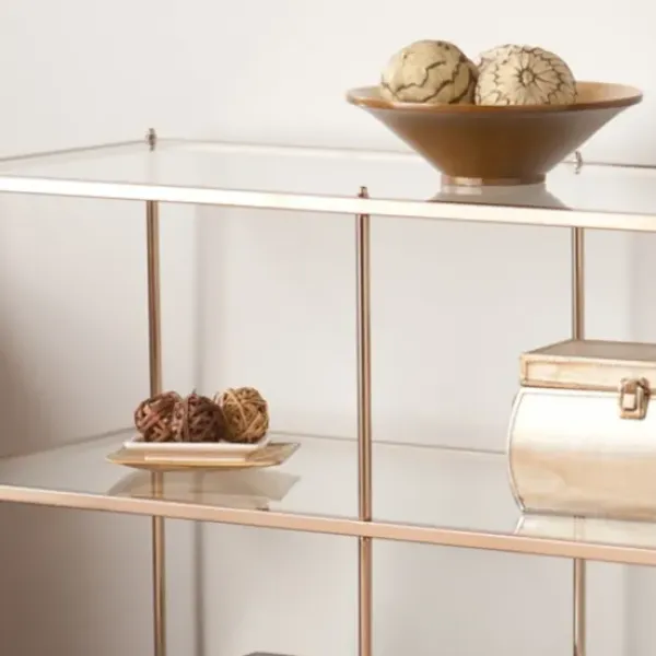 Console Tables-Kirkland's Home Metal 3-Tier Mirrored Console Table Gold