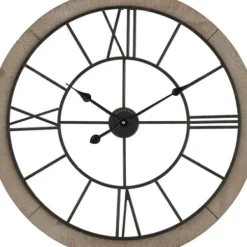 Clocks-Kirkland's Home Metal Timeworn Wall Clock Brown