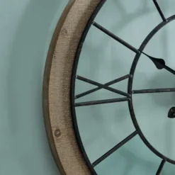 Clocks-Kirkland's Home Metal Timeworn Wall Clock Brown
