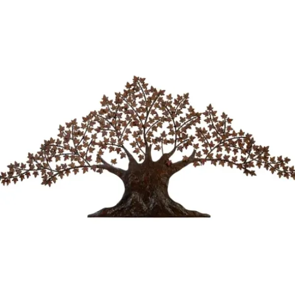 Wall Plaques-Kirkland's Home Metal Trunk With Leaves Wall Plaque Brown