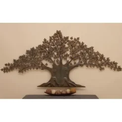 Wall Plaques-Kirkland's Home Metal Trunk With Leaves Wall Plaque Brown