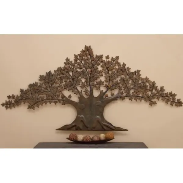 Wall Plaques-Kirkland's Home Metal Trunk With Leaves Wall Plaque Brown