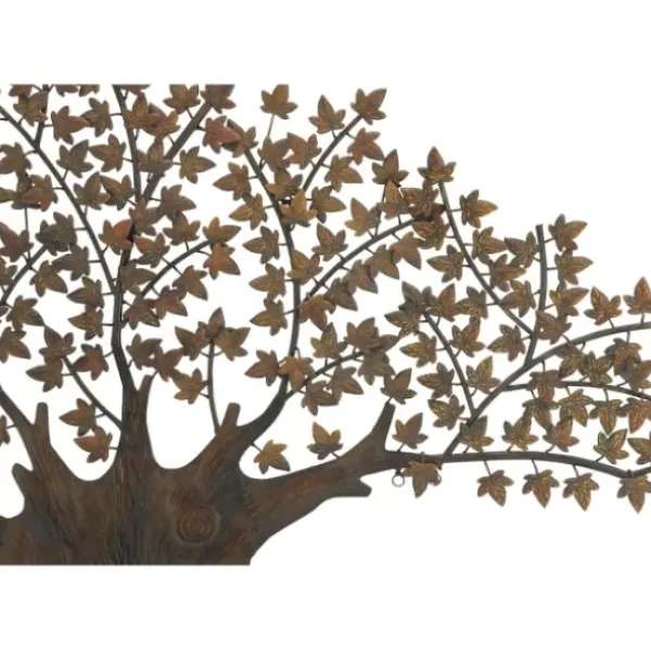 Wall Plaques-Kirkland's Home Metal Trunk With Leaves Wall Plaque Brown