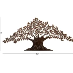 Wall Plaques-Kirkland's Home Metal Trunk With Leaves Wall Plaque Brown