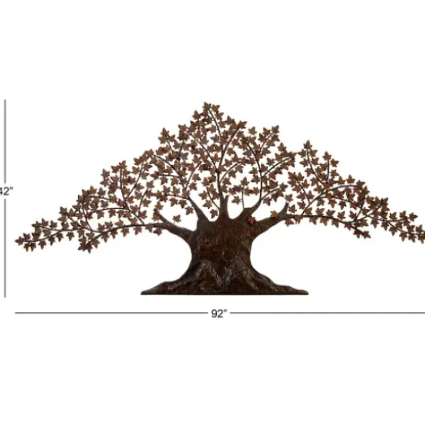 Wall Plaques-Kirkland's Home Metal Trunk With Leaves Wall Plaque Brown