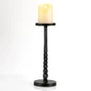 Candle Holders-Kirkland's Home Metal Twisted Candle Holder, 12 In. Black