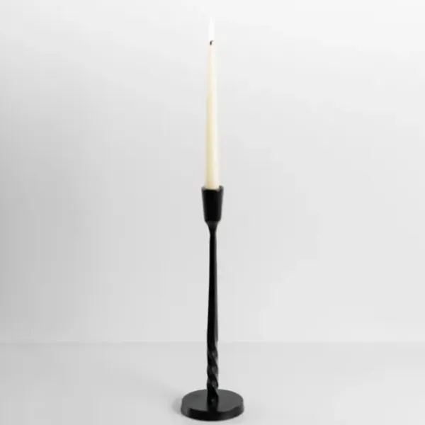 Candle Holders-Kirkland's Home Metal Twisted Taper Candle Holder, 13 In. Black