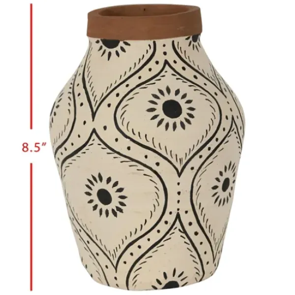 Vases-Kirkland's Home Metal Two-Tone Distressed Vase Gray