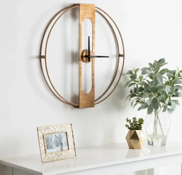 Clocks-Kirkland's Home Metal Urgo Wall Clock Gold