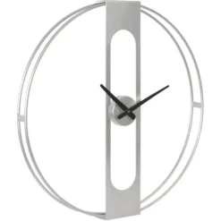Clocks-Kirkland's Home Metal Urgo Wall Clock Silver