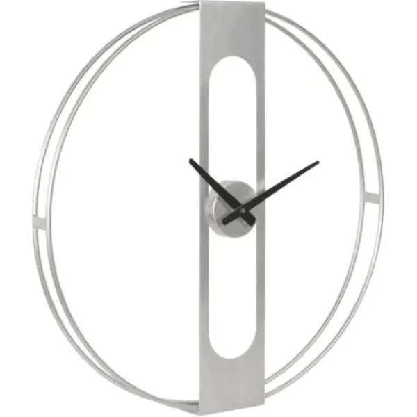 Clocks-Kirkland's Home Metal Urgo Wall Clock Silver