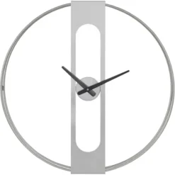 Clocks-Kirkland's Home Metal Urgo Wall Clock Silver