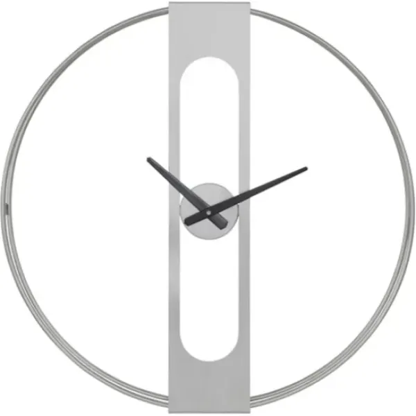 Clocks-Kirkland's Home Metal Urgo Wall Clock Silver