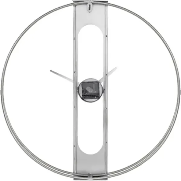 Clocks-Kirkland's Home Metal Urgo Wall Clock Silver
