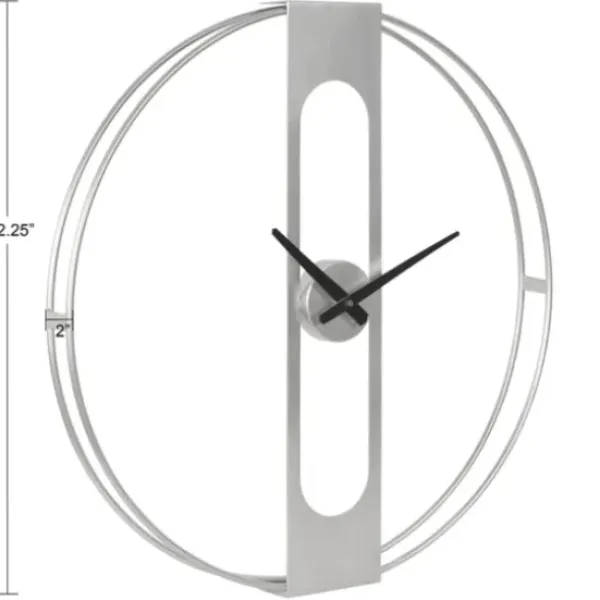 Clocks-Kirkland's Home Metal Urgo Wall Clock Silver