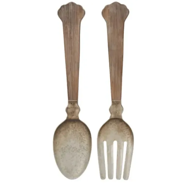 Wall Plaques-Kirkland's Home Metal Utensils Wall Plaques, Set Of 2 Brown