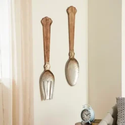 Wall Plaques-Kirkland's Home Metal Utensils Wall Plaques, Set Of 2 Brown