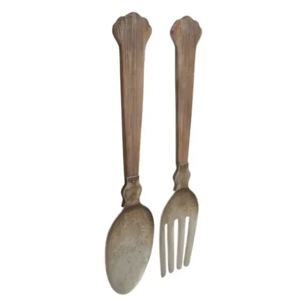 Wall Plaques-Kirkland's Home Metal Utensils Wall Plaques, Set Of 2 Brown