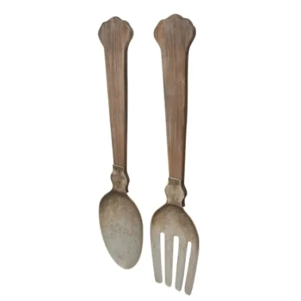 Wall Plaques-Kirkland's Home Metal Utensils Wall Plaques, Set Of 2 Brown