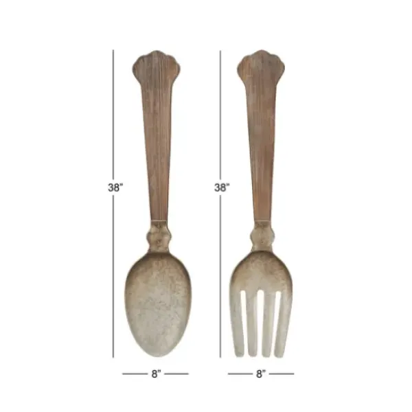 Wall Plaques-Kirkland's Home Metal Utensils Wall Plaques, Set Of 2 Brown